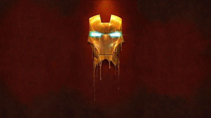 Melting Iron Man Mask with Glowing Eyes