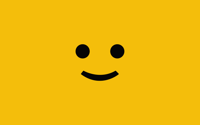 Minimalist yellow smiley face