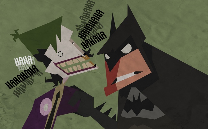 Minimalist Batman and Joker confrontation