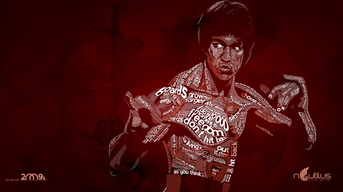 Bruce Lee typographic portrait digital art