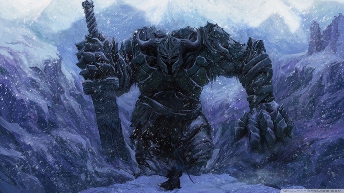 Dark Fantasy Golem Snow Mountain Winter Demon