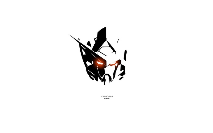 Gundam Exia Minimalist Black and White Art