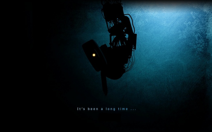 GLaDOS from Portal with text "It's been a long time"