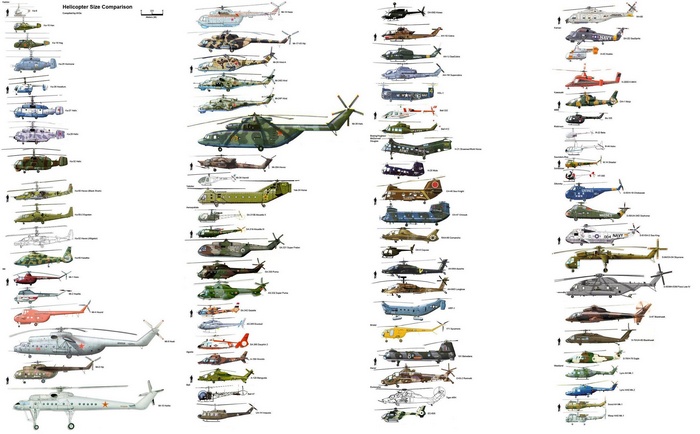 Helicopter Size Comparison Infographic