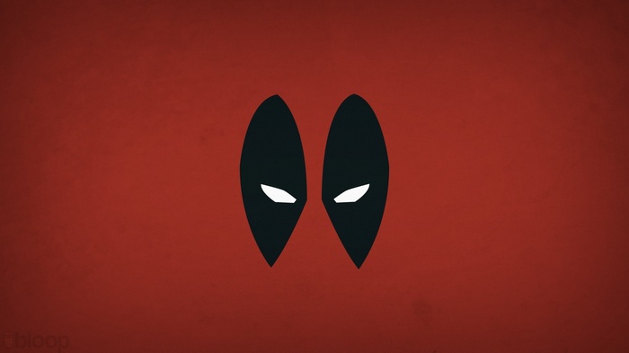 Deadpool minimalist eyes on red background