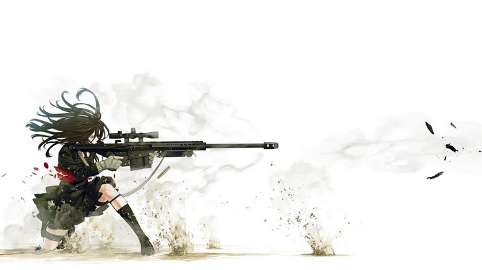 rifles anime anime girls Barrett .50 Cal