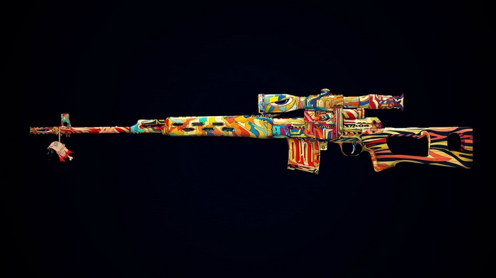 weapon Matei Apostolescu colorful simple background rifles Dragunov
