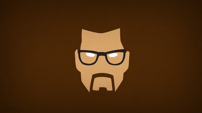 Minimalist artwork of Gordon Freeman from Half-Life