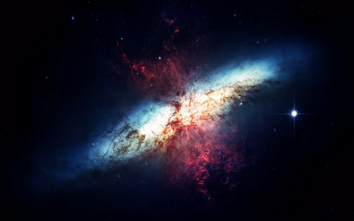 Digital art of a spiral galaxy with nebulae and stars