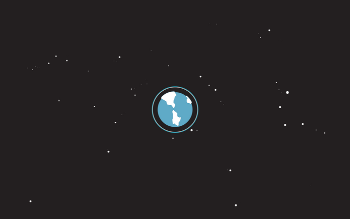 Minimalist space art with a planet