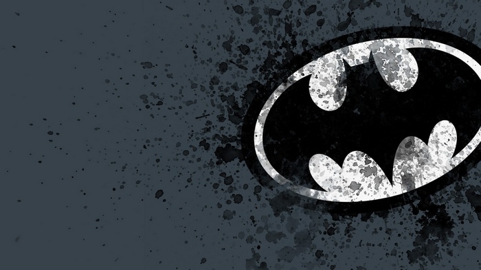Batman logo with paint splatter effect