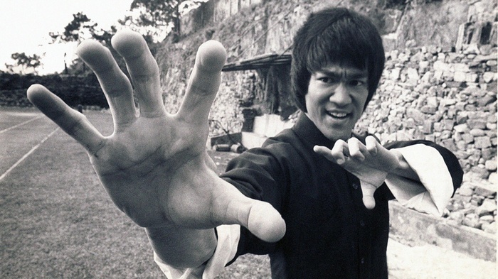 Bruce Lee in a martial arts pose