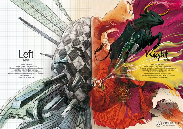 Mercedes-Benz Left and Right Brain Artwork