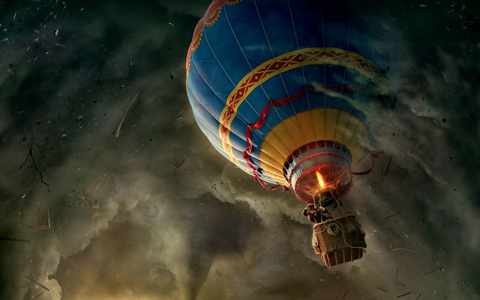 Hot air balloon in a tornado