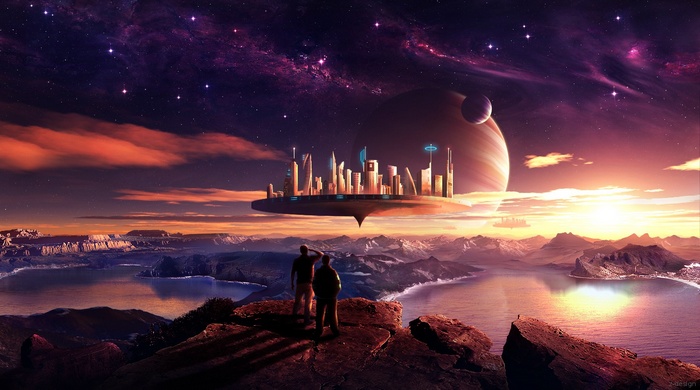 Futuristic Digital Art Science Fiction Space Art City Planet
