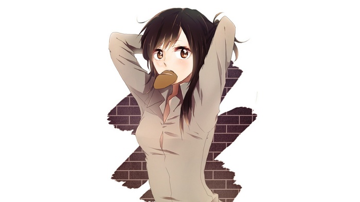 Sasha Blouse from Shingeki no Kyojin eating bread