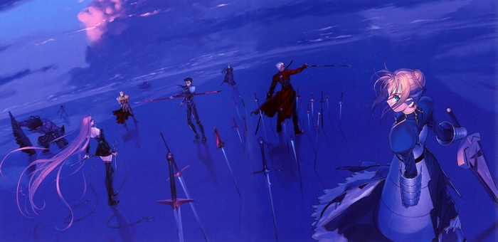 Fate Series: Saber and other Servants in a battle