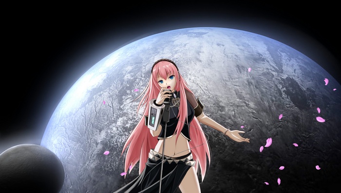 Megurine Luka Vocaloid Anime Girls Moon