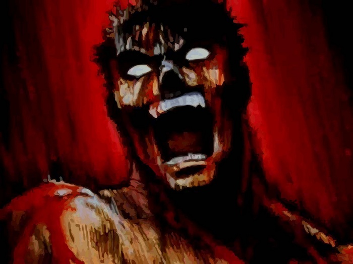Guts screaming in Berserk artwork