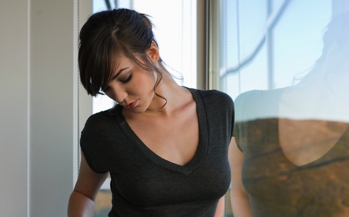 Holly Michaels looking down