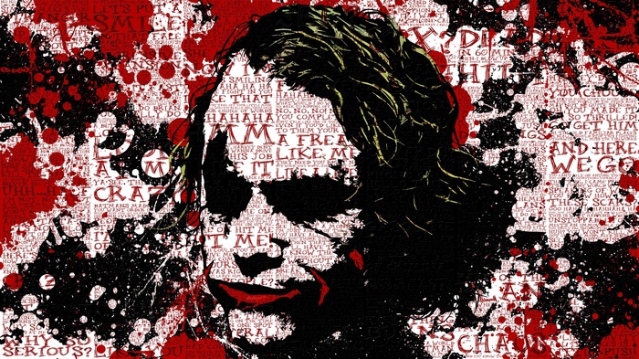 The Joker from The Dark Knight with blood splatter