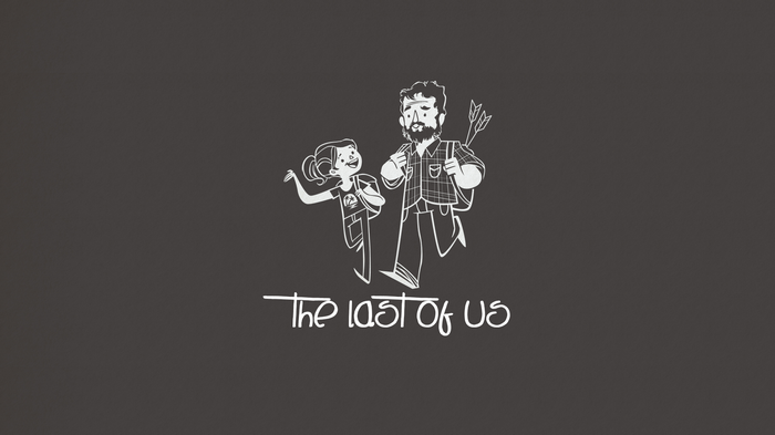 The Last of Us minimalist illustration with characters