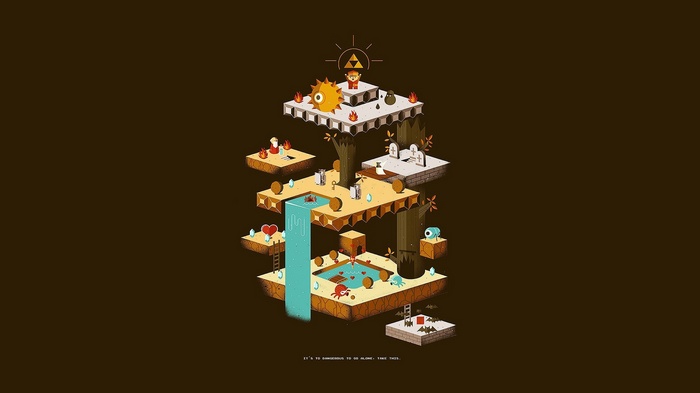 The Legend of Zelda Isometric Scene with Link and Enemies