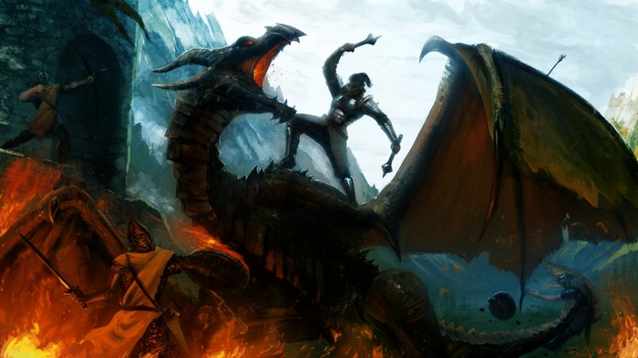 The Elder Scrolls V: Skyrim Dragon Battle
