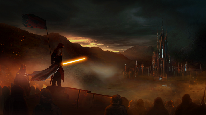 Star Wars Sith Lord with Lightsaber and Army