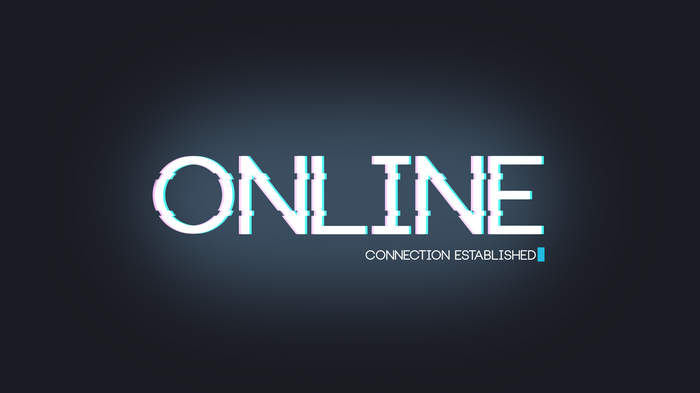 Online Connection Established Glitch Text