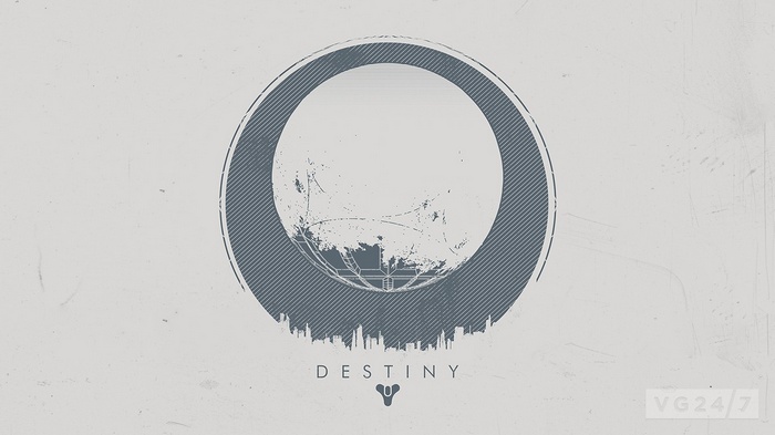 Destiny video game logo with planet and city