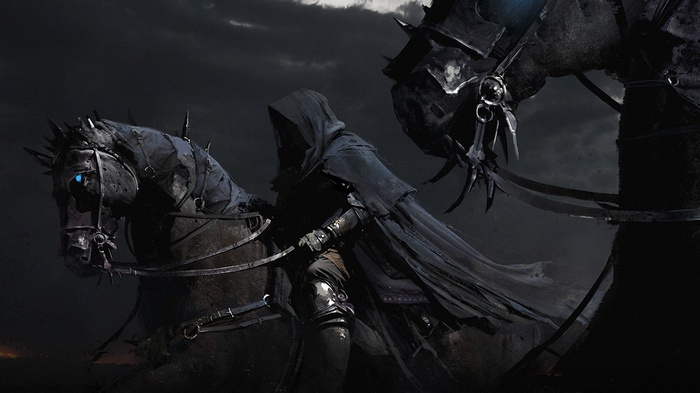 Nazgûl on horseback in The Lord of the Rings fantasy art