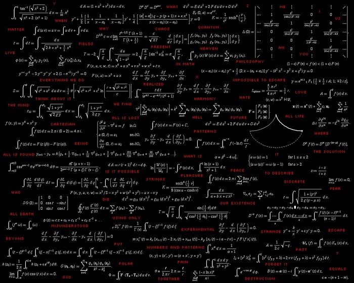 Mathematics Formulas on a Dark Background