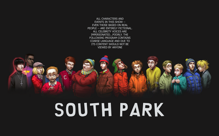 South Park characters standing together