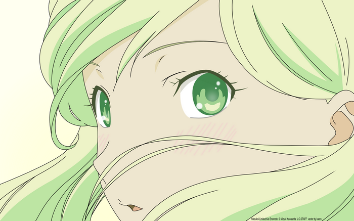 Hatsukoi Limited anime girl with green hair and eyes