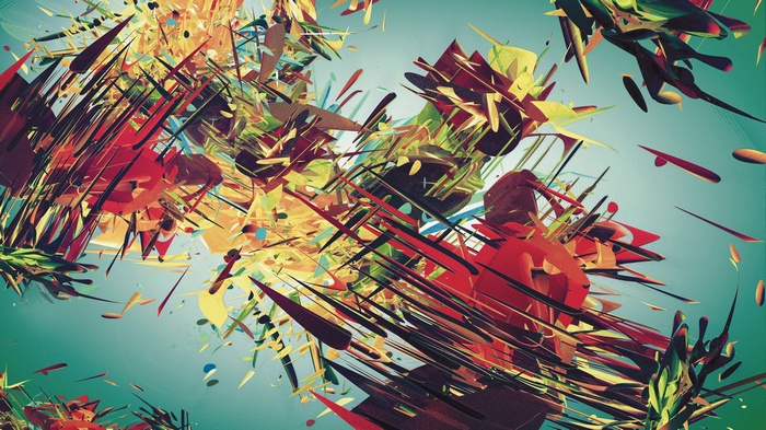 Abstract digital art with colorful fractal shapes