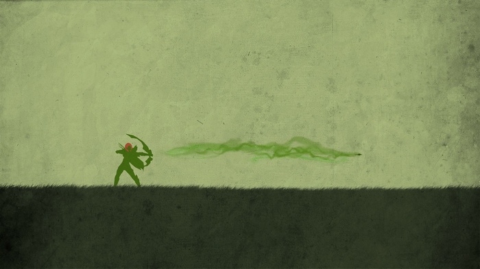 Windrunner shooting an arrow with green smoke in Dota 2