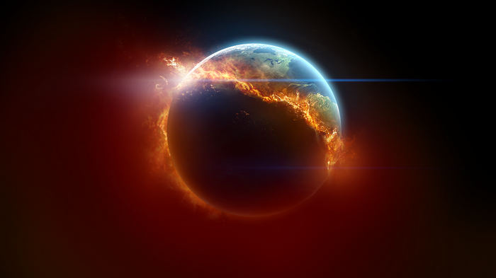 Burning Earth in Space
