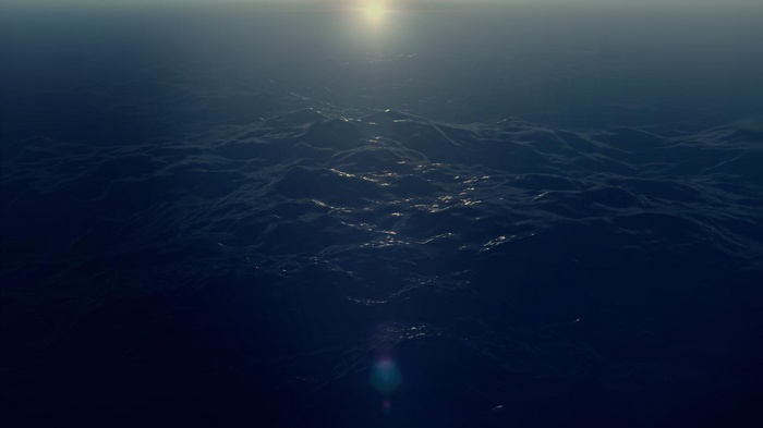 Ocean waves under the sun