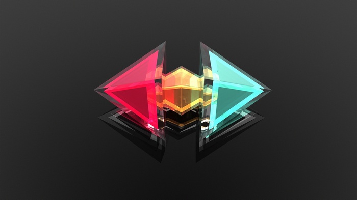 Facets Black Background Justin Maller Digital Art Colorful Abstract Simple Background Render Minimalism