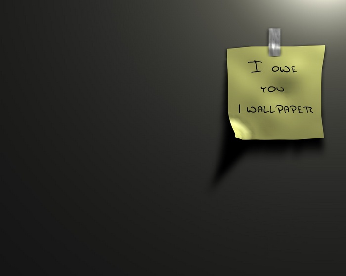 A sticky note with a handwritten message.