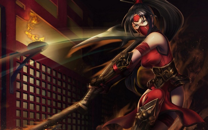 Akali from League of Legends with a Scythe