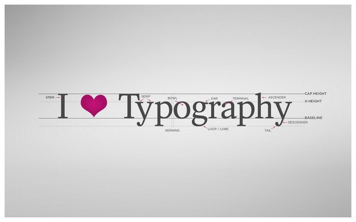 I Love Typography with font anatomy