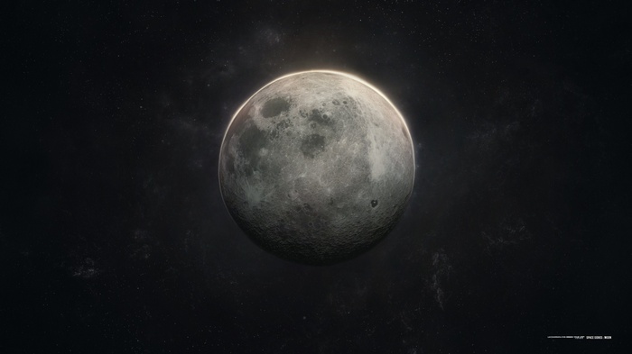The Moon in Deep Space with Stars