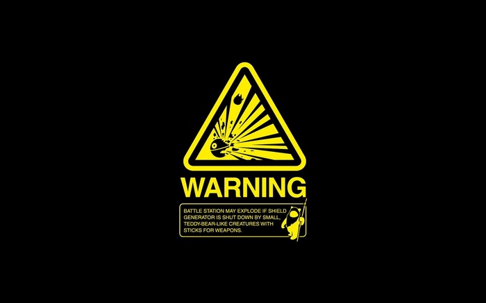 Star Wars Warning Sign with Ewok