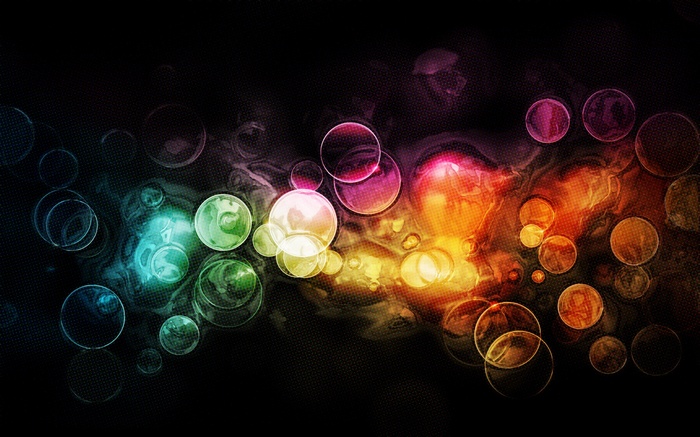 Abstract colorful circles and dots digital art