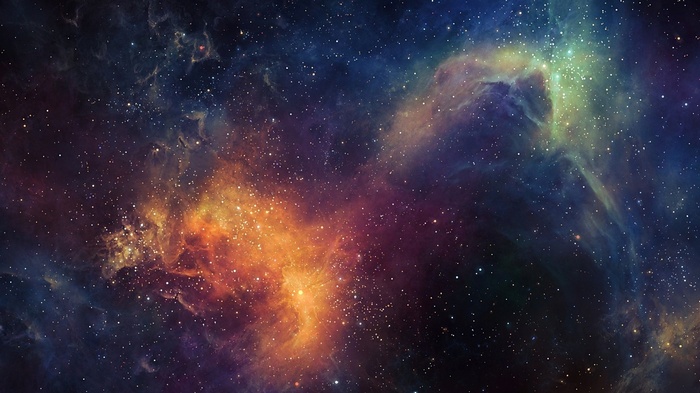 Space Nebula with Stars and Cosmic Clouds