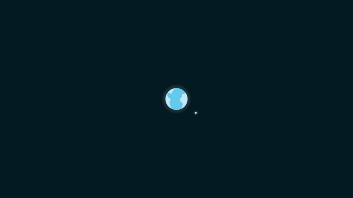 Minimalist Earth and Moon in Space