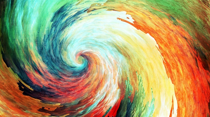Abstract colorful spiral vortex painting