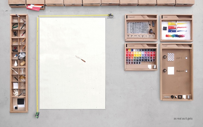 Digital art workspace with tools and swatches